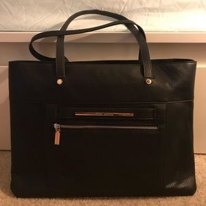 Steve Madden black leather tote bag